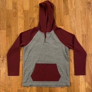Old Navy Maroon & Gray ribbed hoodie size XL (14-16) - easy to dress up or down